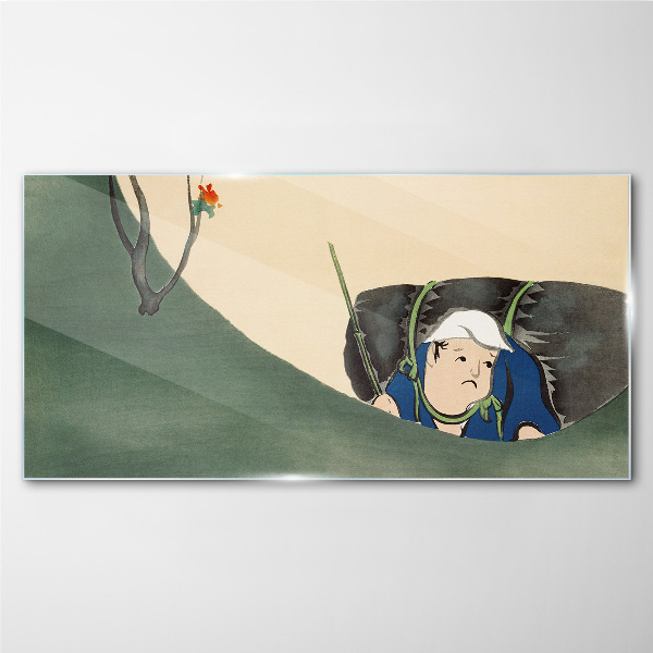 Lost in the green Glass Wall Art