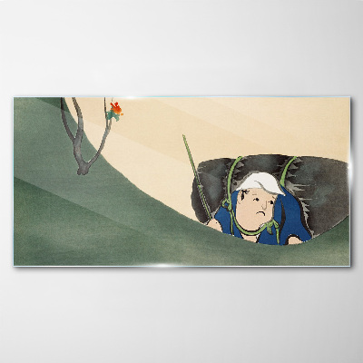 Lost in the green Glass Wall Art
