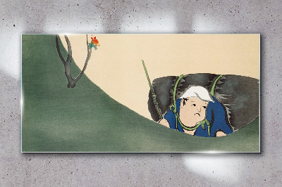 Lost in the green Glass Wall Art