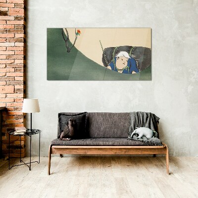 Lost in the green Glass Wall Art