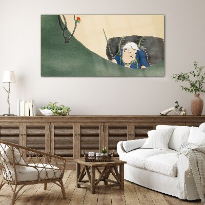 Lost in the green Glass Wall Art