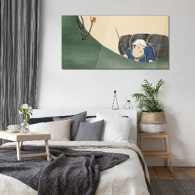Lost in the green Glass Wall Art