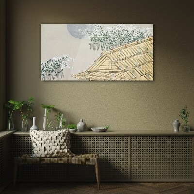 Peace in the Japanese Landscape Glass Wall Art