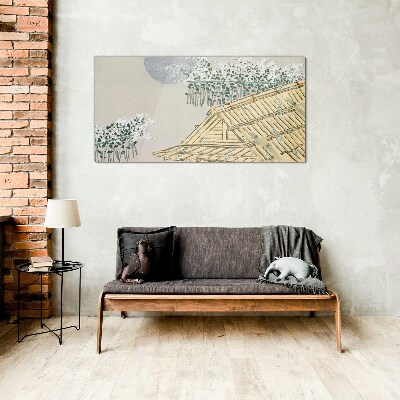 Peace in the Japanese Landscape Glass Wall Art