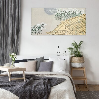Peace in the Japanese Landscape Glass Wall Art