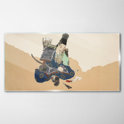 Artist writing in traditional costume Glass Wall Art