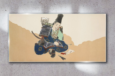 Artist writing in traditional costume Glass Wall Art