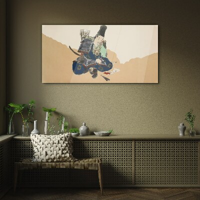 Artist writing in traditional costume Glass Wall Art