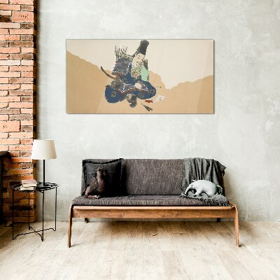 Artist writing in traditional costume Glass Wall Art