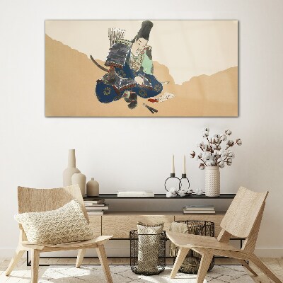 Artist writing in traditional costume Glass Wall Art
