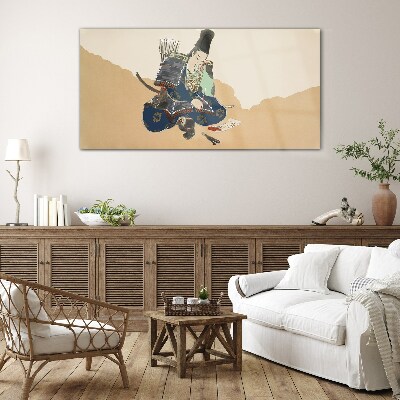 Artist writing in traditional costume Glass Wall Art