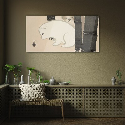 Meeting in the forest Glass Wall Art