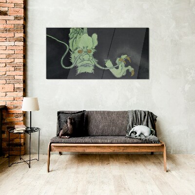 Abstract dragon Glass Wall Art