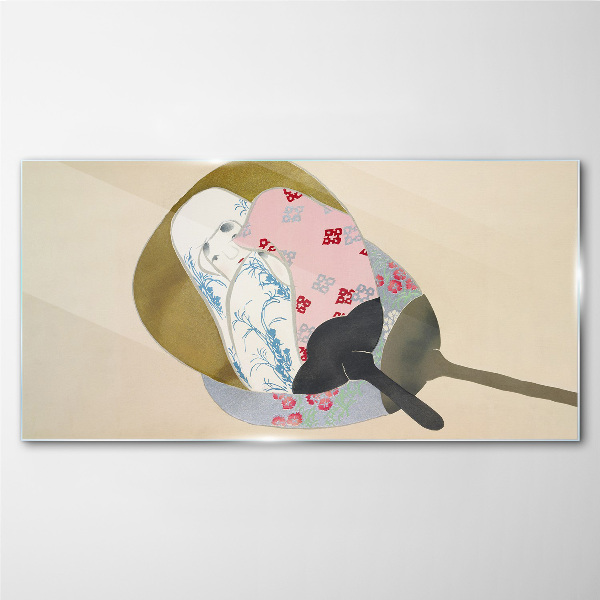 Abstract harmony of shapes and colors Glass Wall Art