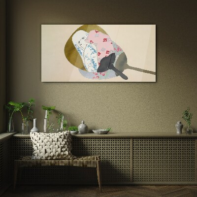 Abstract harmony of shapes and colors Glass Wall Art