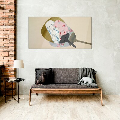 Abstract harmony of shapes and colors Glass Wall Art