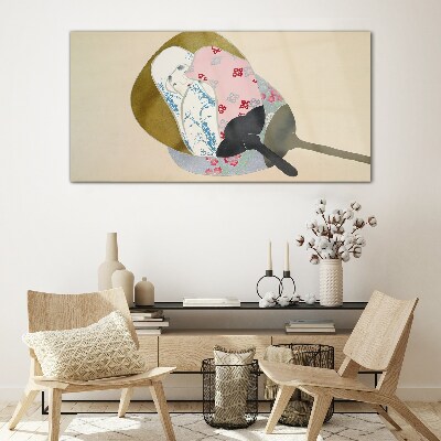 Abstract harmony of shapes and colors Glass Wall Art