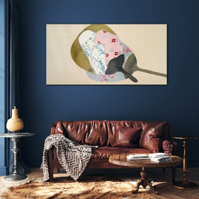 Abstract harmony of shapes and colors Glass Wall Art