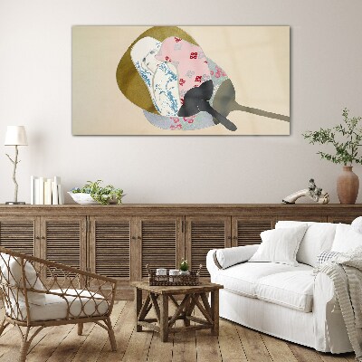 Abstract harmony of shapes and colors Glass Wall Art