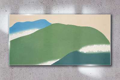 Waves and hills in harmony Glass Wall Art
