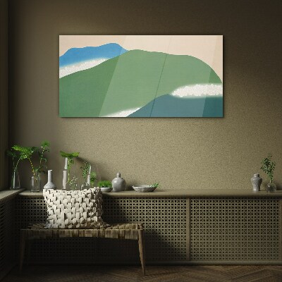 Waves and hills in harmony Glass Wall Art