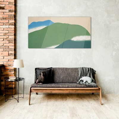 Waves and hills in harmony Glass Wall Art