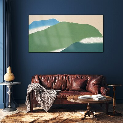 Waves and hills in harmony Glass Wall Art