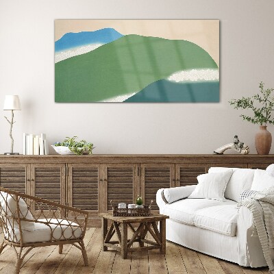 Waves and hills in harmony Glass Wall Art