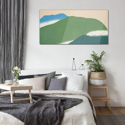 Waves and hills in harmony Glass Wall Art