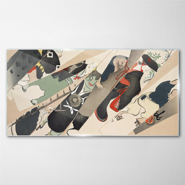 Dancing animals in motion Glass Wall Art