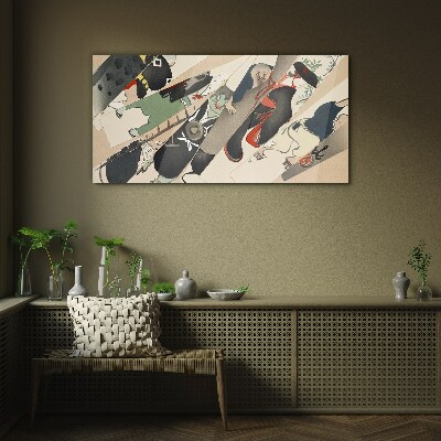 Dancing animals in motion Glass Wall Art