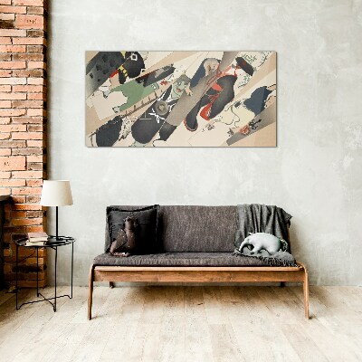 Dancing animals in motion Glass Wall Art