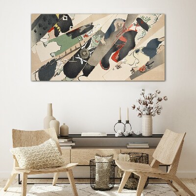 Dancing animals in motion Glass Wall Art