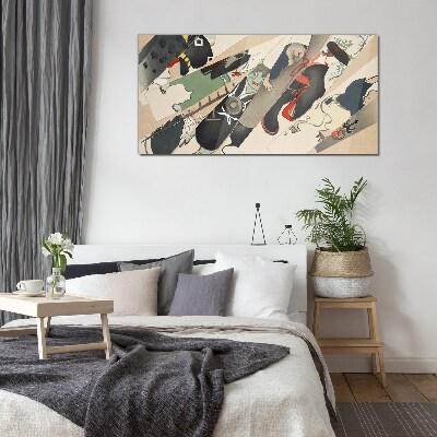 Dancing animals in motion Glass Wall Art