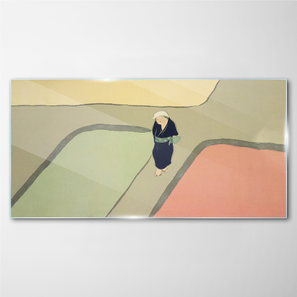 A walk through the colorful intersection Glass Wall Art