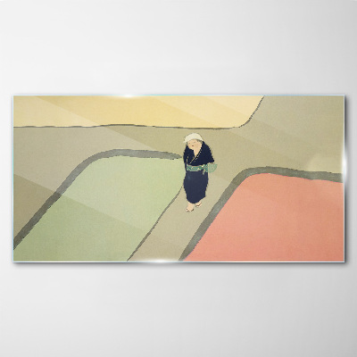 A walk through the colorful intersection Glass Wall Art