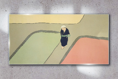 A walk through the colorful intersection Glass Wall Art