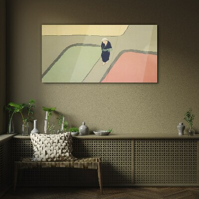 A walk through the colorful intersection Glass Wall Art