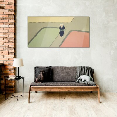 A walk through the colorful intersection Glass Wall Art