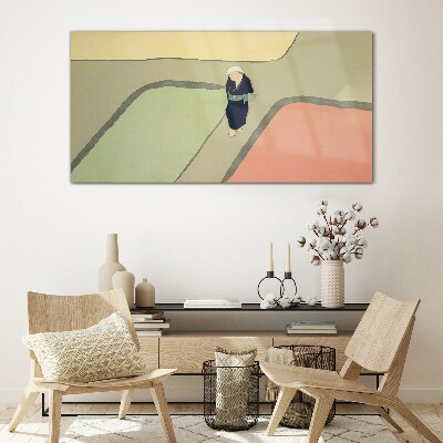 A walk through the colorful intersection Glass Wall Art