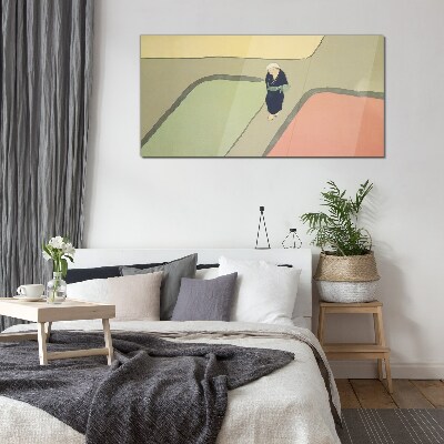 A walk through the colorful intersection Glass Wall Art