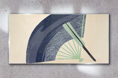 Wave and fan Glass Wall Art