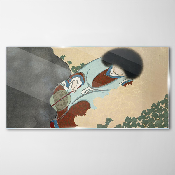 Winter walk in traditional style Glass Wall Art