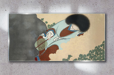 Winter walk in traditional style Glass Wall Art