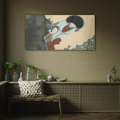 Winter walk in traditional style Glass Wall Art