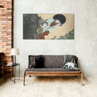 Winter walk in traditional style Glass Wall Art