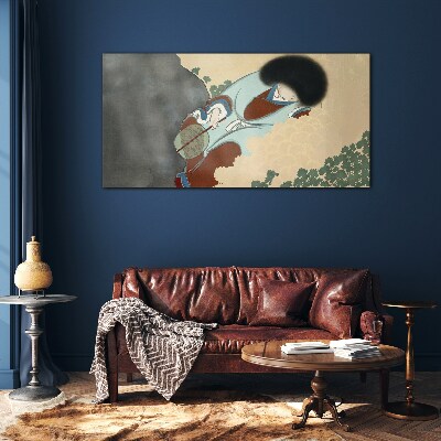 Winter walk in traditional style Glass Wall Art