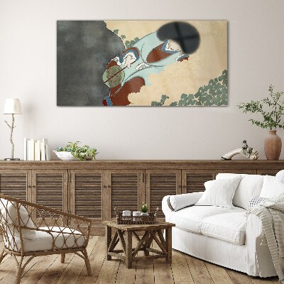 Winter walk in traditional style Glass Wall Art