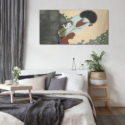Winter walk in traditional style Glass Wall Art