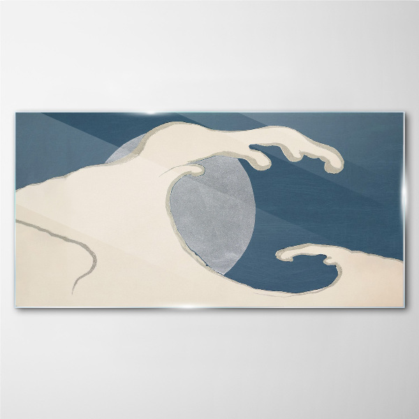 Wave in the moonlight Glass Wall Art